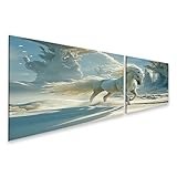 islandburner Bild auf Leinwand Weißes Pferd im verschneiten Zauberwald für Wohnzimmer Naturfreunde Naturkostladen Bilder Wandbilder Poster