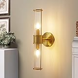 Linour Gold Wall Sconce Light Fixture - Bathroom Sconce Indoor Industrial Wall Sconce Vanity Light W