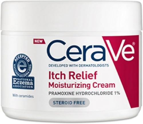 Image of CeraVe Moisturizing Cream for Dry Skin Relief, 12 Ounce, Fragrance Free Cream with Pramoxine for Itch Relief (Pack of 12)