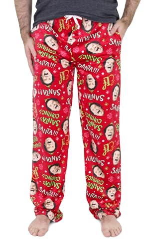 Handcraft Buddy the Elf Pajamas for Men, Elf the Movie Mens Christmas Pajama Pants, Fleece PJ Bottoms, Santa's Coming, S-XL