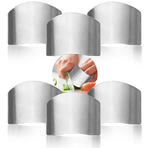 6PCS Stainless Steel Finger Guards for Cutting Safe Knife Guard Finger Hand Protector Kitchen Tool Avoid Hurting When Slicing and Chopping (6)