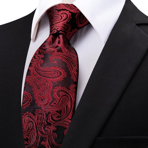 Image of YourTies Paisley Men's Necktie Woven Silk Floral Ties for Men Designer Formal Business Party Wedding
