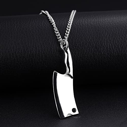 Chef Gift High Polished Stainless Steel Kitchen Knife Pendant Necklace Jewelry for Men Women4