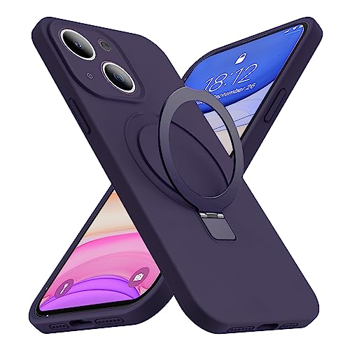 SKYLMW Designed for iPhone 14 Pro Max Case with Magnetic Invisible Stand Compatible with Mag-Safe Military Drop Tested Shockproof Silicone iPhone 14 Pro Max Phone Cases for Women Men, Purple