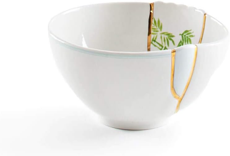 SELETTI 124135 Kintsugi Design Accessories, Multicolored W 5.9 x D 5.9 x H 2.4 inches (15 x 15 x 6 cm), Bowl 5.9 inches (15 cm)