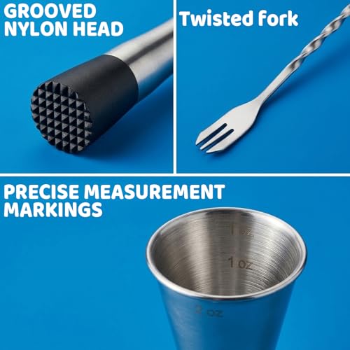 3Pcs Cocktail Muddler,Premium Pestle for Muddler for Bartending, Ice Crusher Alternative for Crushed Ice, Essential Cocktail Accessories for Home Bar Kit - Image 4