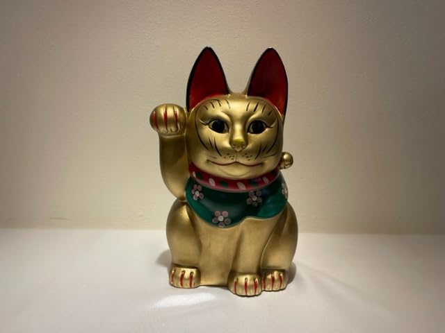招き猫　招きうさぎ　ネコとウサギの置物　工芸品　億万両　レア　レトロ　福 Amazon.co.jp: 金猫 うさぎ猫 招き猫 右手 21cm 招猫 検索 縁起物 陶器