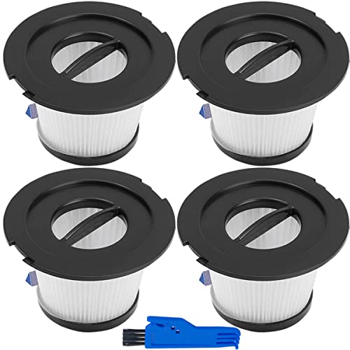 EATBALE 4 Set Replacement Filters for Moosoo K17 Cordless Vacuum Cleaner, Vacuum Dust Bin Filters with Strainer Screen (4 HEPA Filter + 4 Strainer Screen + Cleaning Brush)