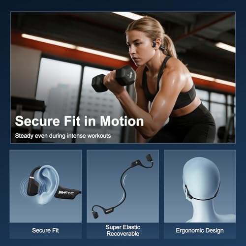 Image of Open Ear Headphones, Running Headphones Bluetooth 5.4 with Built-in Mic, 22g Lightweight Comfort, 14H Battery & IPX5 Waterproof Sports Headphones for Running, Cycling, Gym, Walking
