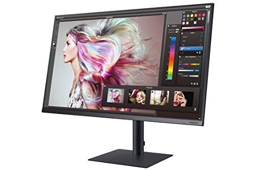Image of Samsung TU87F Series 32-Inch Viewfinity 4K UHD Pro Monitor, VA Panel, 60Hz, 5ms, HDR10, sRGB, HDMI, Dual 4K Display, Fully Adjustable Stand, Eye Saver Mode (LF32TU874VNXGO) Dark Blue Gray