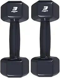 PAR HALTER 3KG EMBORRACHADO SEXTAVADO PRETO