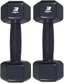 PAR HALTER 3KG EMBORRACHADO SEXTAVADO PRETO