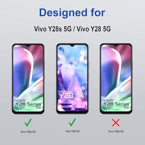 Image of ZAP CASE HD Plus Tempered Glass Screen Protector Compatible for Vivo Y28s 5G (Black) Edge to Edge Coverage with Easy Installation Kit