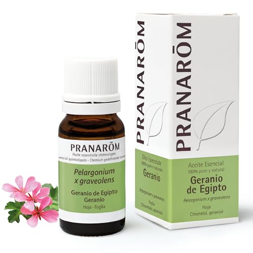 PRANAROM Aceite esencial de geranio egipcio quimiotipado relajante para el cuidado de la piel, 100% puro y natural, OCT, 10 ml