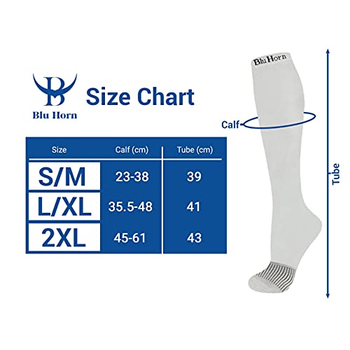 Image of Knee High Compression Socks 15-20 mmHg - Everyday Use Improves Blood Circulation, Relieves Pain & Swelling (S /M, Gray (1-Pair))