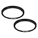 PATIKIL 52mm-55mm Metal Step Up Ring, 2 Pack Camera Lens Filter Adapter Ring Aluminum Filter Adapter Ring for Camera Lenses Hood, Black