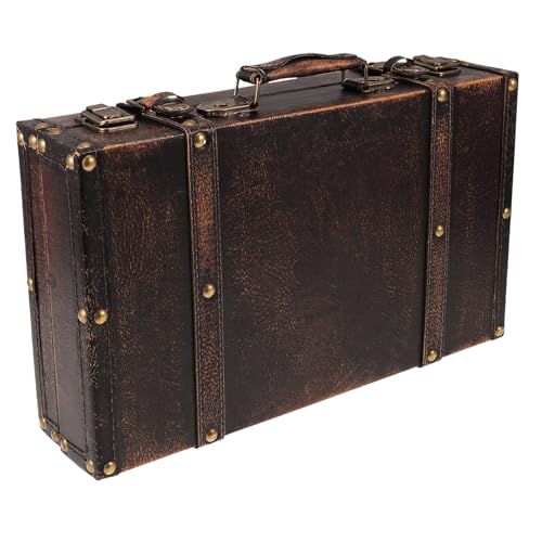 Yardenfun Decorative Storage Trunk: Small Vintage Luggage Box - Wooden