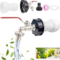 IBC Tank Auslaufhahn, 3/4 Zoll Wasserhahn Garten, 1000 Liter Tankhahn, IBC Container Auslaufhahn, mit Auslauf Verlängerung S60x6 Grobgewinde, Regenwassertank IBC Tankarmatur, für Wassertank Wasserhahn