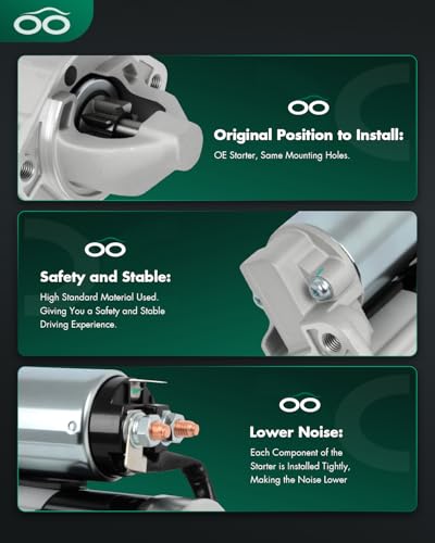 Image of SCITOO Starter Motor fit for Hyundai for Santa Fe 2.4L 2001-2006,for Hyundai for Sonata 2.4L 1999-2005,for Kia for Magentis 2.4L 2001-2006 Replacement Starter 17762