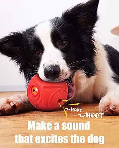 Giggle Ball For Dogs Owl Dog Toys For Aggressive Chewers Dog Ball Toy For Puppy Medium Large Dogs Natural Rubber Cute Owl Hoot Fun Giggle Sounds When Rolled Or Shaken (Tougher Rubber) #TOP5