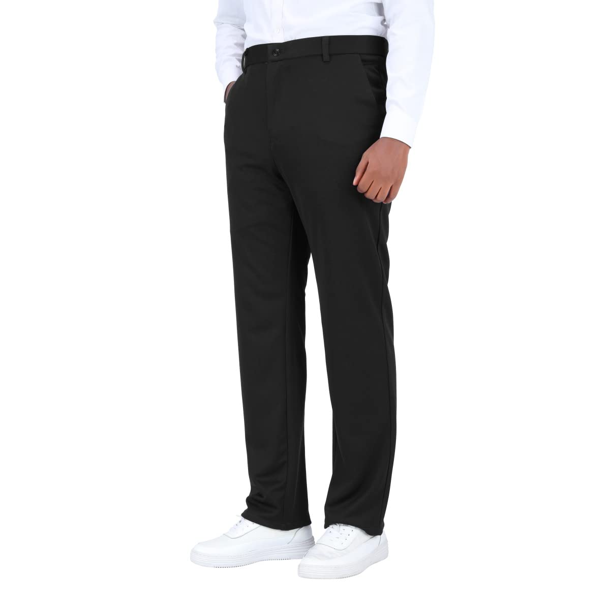 Allthemen Pantalon de Costume Homme Stretch Droit Costume d'affaires Skinny Coupe Classique