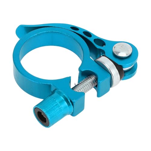 Motoforti Universal Bike Bicycle Seat Post Clamp Seatpost Collar, 31.8mm, Quick Release, Aluminum Alloy, Blue
