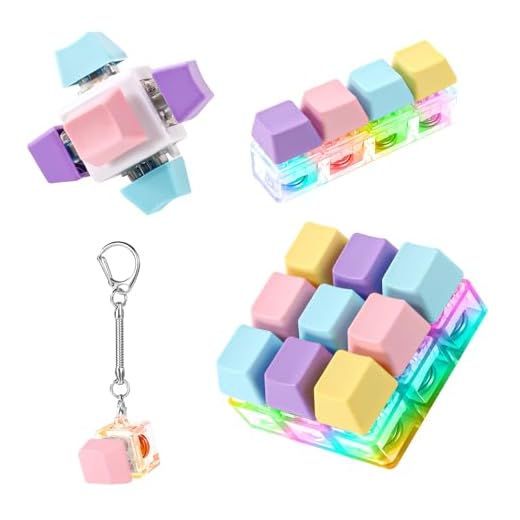 4uds Teclado Fidget, 4 Estilos Juguetes de Descompresión con Teclado con Luz LED Interesante Botón de Teclado Juguete Antiestrés con Clic de Teclado para Adultos y Niños Regalos