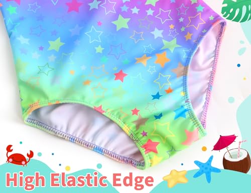 Image of TENVDA Girls Swimsuit Summer Beach Sport Halter Bathing Suits One Piece Swimwear for 2-12 Years Old Kids