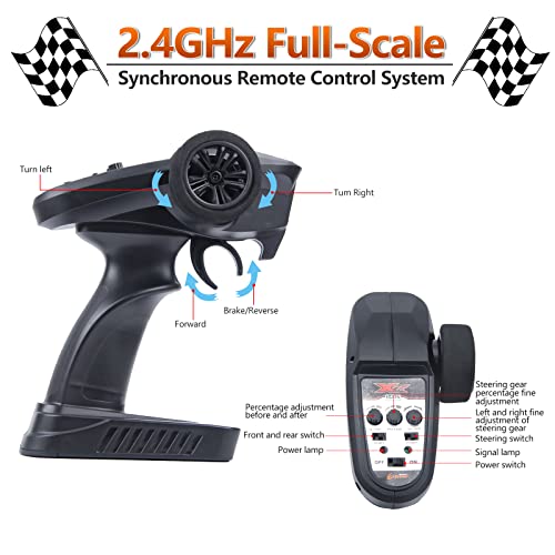 Beswit Rc Cars For Adults 1:10 Remote Control Car 4Wd High Speed Rc Car 2.4Ghz All Terrain Large Rc Truck With Light And Two Batteries 46+Km/H #TOP3