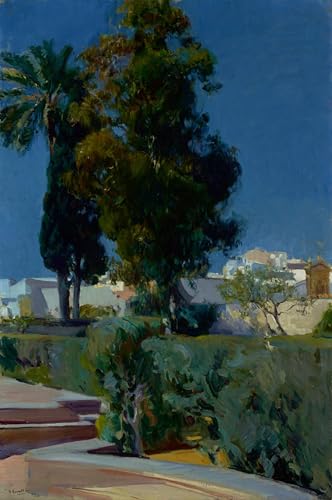 Affiche Toile Coin du jardin Alcazar Sevilla pour décoration murale salon