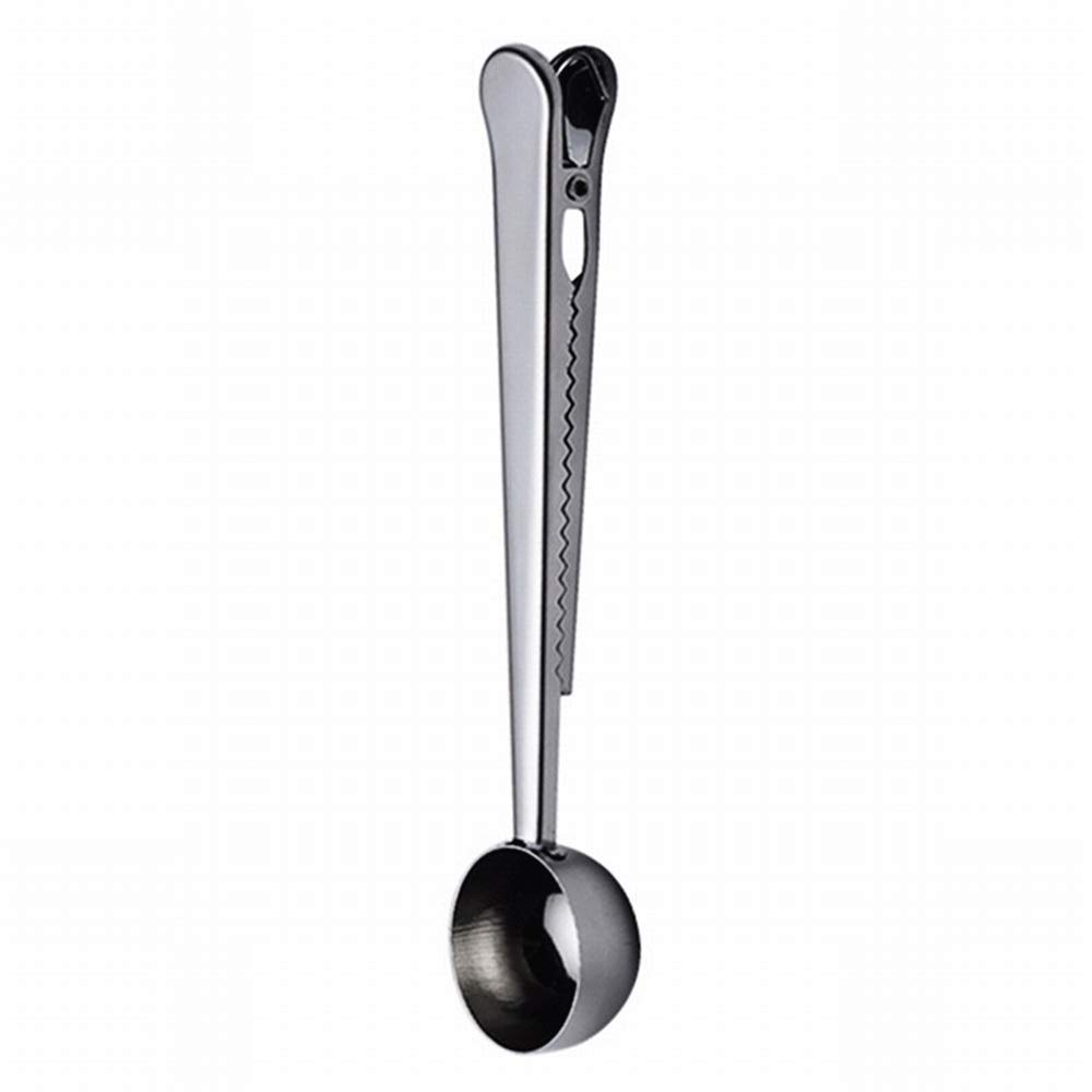 Cucharas De Postre Sainless Cuchara de café de Acero del Sello del Bolso con el Clip Multifuncional café Cuchara dosificadora de Oro de la Astilla de la Cuchara del Helado (Color : C)