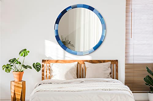 Miroir rond abstrait bleu fi100 pour illuminer le salon moderne - 6