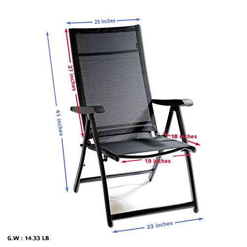 Techcare LMPYF Heavy Duty Durable Adjustable Reclining Folding Chair Outdoor Indoor Garden Pool thumb #2