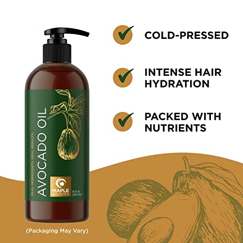 Avocado Oil For Hair Skin And Nails - Pure Avocado Oil Moisturizer For Dry Hair And Humectant Moisturizer Avocado Oil For Skin Care - Natural Hair Oil And Carrier Oil For Essential Oils Mixing 16Oz #TOP2