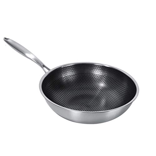Sartén Antiadherente de Acero Inoxidable con diseño de Panal, sin Humo, sin Revestimiento, Utensilios de Cocina, sin Tapa, tamaño 32 cm