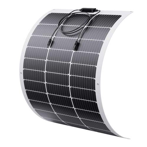 BOKENTIO 200W Flexible Solar Panel 200W 24V/12V Monocrystalline Bendable -Semi-Flexible Solar Panels Charger Off-Grid for RV Boat Cabin Van Car Uneven Surfaces