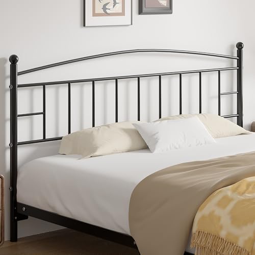 VECELO Metal King Size Headboard, Heavy Duty Curved Headboard Only Height Adjustable, Easy to...