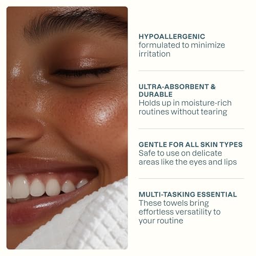 Image of Cliganic Clean Face Towels XL, Bulk Size (200 Count), Disposable, Ultra-Absorbent, Hypoallergenic & Soft - Makeup Remover Dry Wipes, Pamper Your Face, Hygienic Towelettes, for All Skin Types