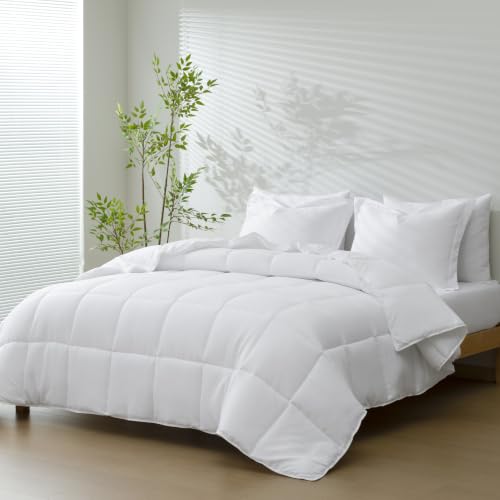 Image of HIG 3pc White King Size Bedding Comforter Set Duvet Insert Blanket