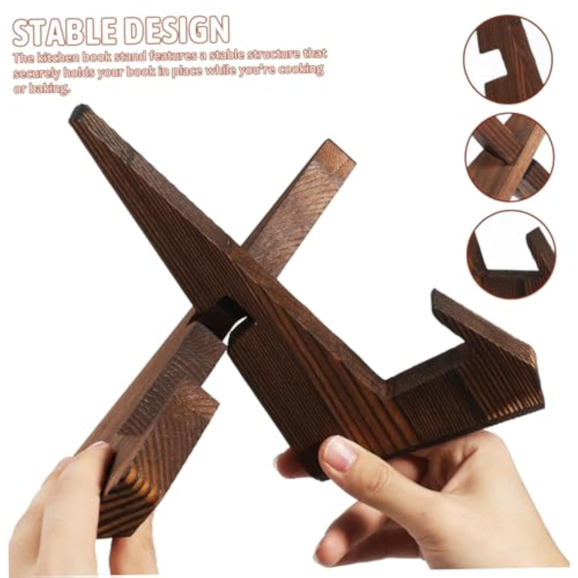 Wooden Recipe Book Holder, Decorative Kitchen Stand
