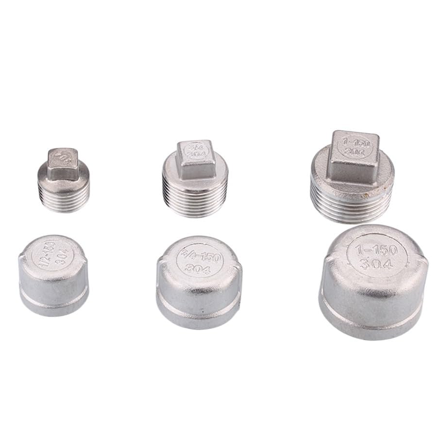 1Pcs 304 Stainless Steel Square Head Plug 1/8