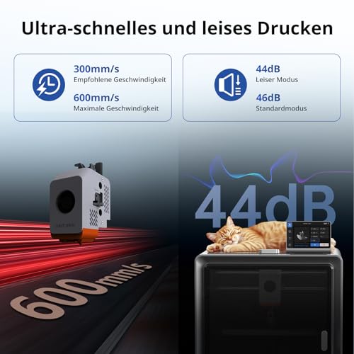 Anycubic Kobra S1 3D-Drucker, 600mm/s Hochgeschwindigkeitsdruck, 320°C Hotend mit Abnehmbarer Düse, CoreXY-Struktur, Druckgröße 250 x 250 x 250 mm