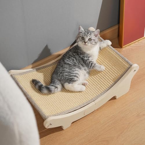 Cama rascadora de sisal para gatos con superficie de descanso horizontal y formato alfombra 8