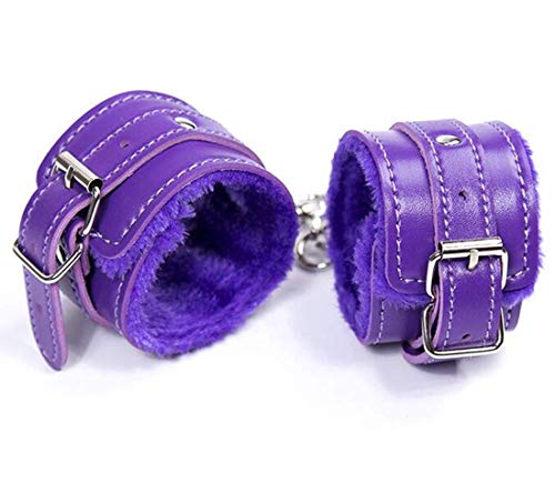 Fuwok - Cavigliera regolabile con manette, in pelle sintetica