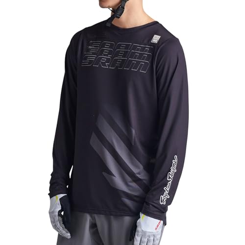 Troy Lee Designs Camiseta de manga comprida Skyline adulto Mountain Bike, Sram Eagle One, preto, P