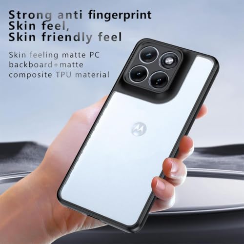 Image of VONZEE Clear Back Case Cover for Motorola Moto Edge 70 Fusion 5G | Shockproof Design | Hard Back Cover Case for Motorola Moto Edge 70 Fusion 5G (PC & TPU, Black)