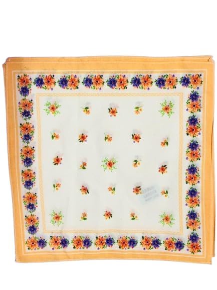 Women Cotton Handkerchief, Soft Square Hanky with Floral Print, Multicolour, Lightweight, Pack of 5, WH-23-image-14