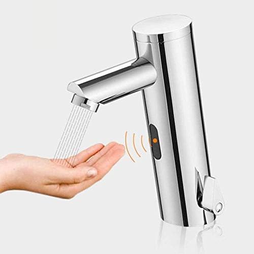 Mitigeur chaud et froid automatique pour lavabo de salle de bain chromé