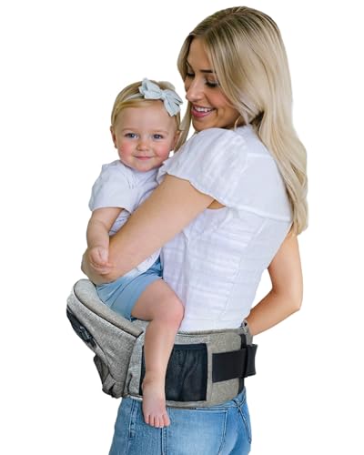 Pandanling - Cinturón Portabebés con Extensor 0-36 Meses | Ganador del Premio Mom's Choice | Portabebés Certificado en Seguridad | Diseño de Porteo Bebé Ergonómico 3-20 kg (Gris)