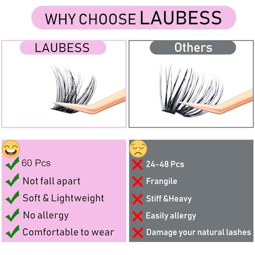 Image of Cluster Lashes Individual Lashes D Curly Lash Clusters Volume Eyelash Clusters DIY Lash Extension Kit Fluffy Cluster Eyelash Extensions (02-0.07D, 12mm)